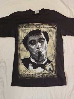 Vintage West Coast Street Gear Scarface Tony Montana Money Graphic T-Shirt
